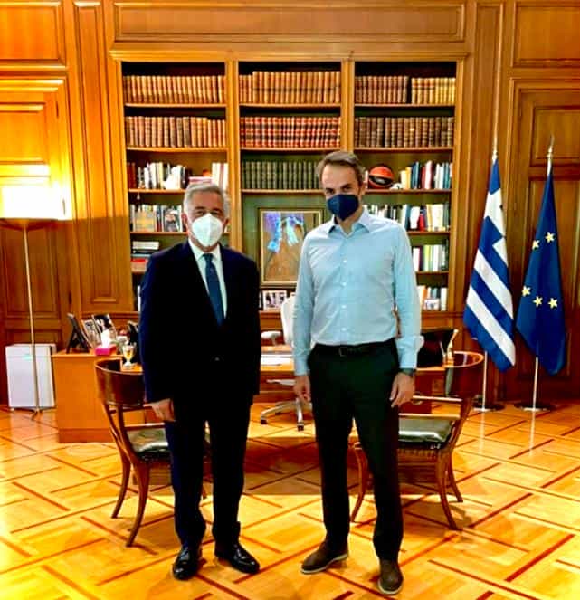 Συνεργασία του  Βασίλη Α. Υψηλάντη με τον Πρωθυπουργό Κυριάκο Μητσοτάκη για τα προβλήματα της Δωδεκανήσου.