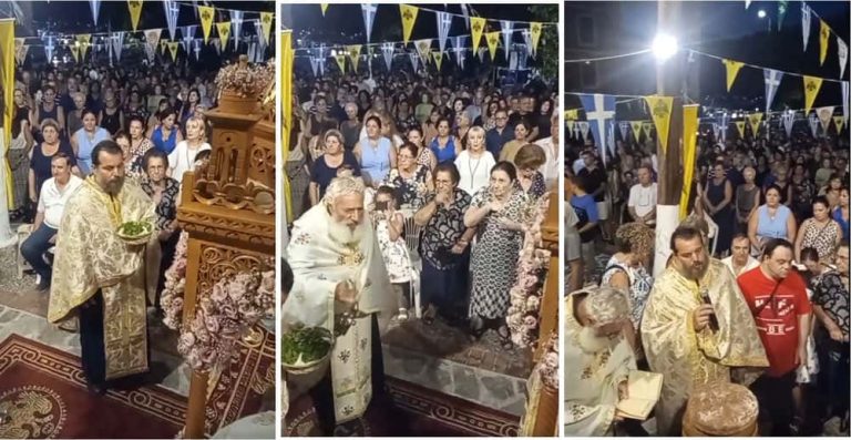 Πανηγυρικός Εσπερινός της Κοιμήσεως της Θεοτόκου στο εκκλησάκι της “Παναγίας του Γλυκιού” στην Πόθια Καλύμνου με αθρόα συμμετοχή πιστών