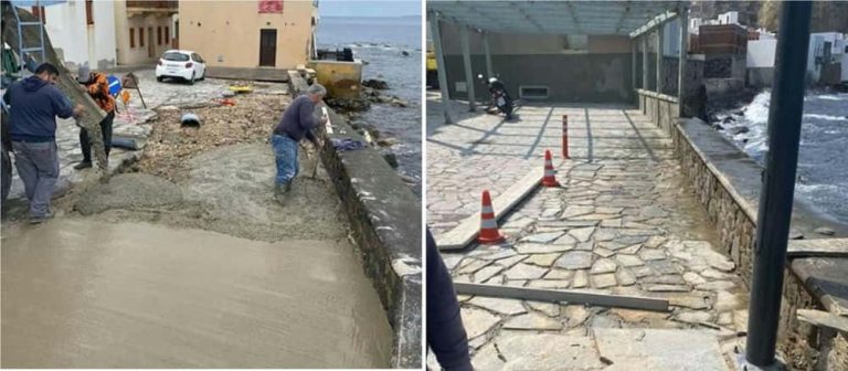 Αποκαταστάθηκε το παραλιακό μέτωπο στο Μανδράκι Νισύρου μετά την πρόσφατη κακοκαιρία